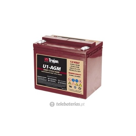 BATERÍA TROJAN U1 - AGM 12V 33Ah