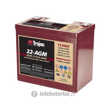 Trojan 22 - Agm 12V 50Ah battery