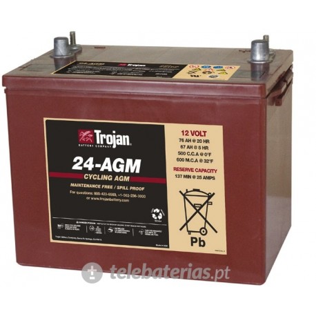 Trojan 24 - Agm 12V 76Ah battery