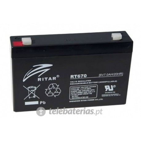 BATERÍA RITAR RT670 6V 7Ah