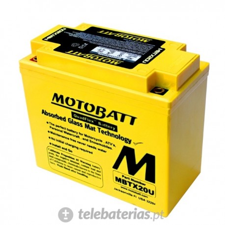 BATERÍA MOTOBATT 12N163A, 12N163B, 12N164A, 12N164B, YTX20BS, YTX20 12V 21Ah