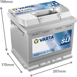 Batería varta c22 12v 52ah - 2